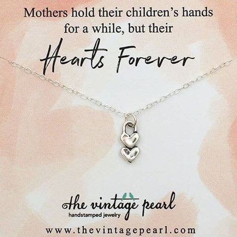 The Vintage Pearl - Hearts Forever Necklace (2) (sterling silver) - Lulu Bella Boutique