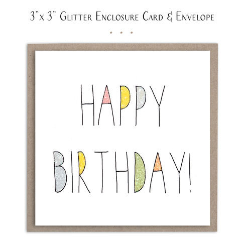 Susan Case Designs - Happy Birthday Colorful Mini Card - Lulu Bella Boutique