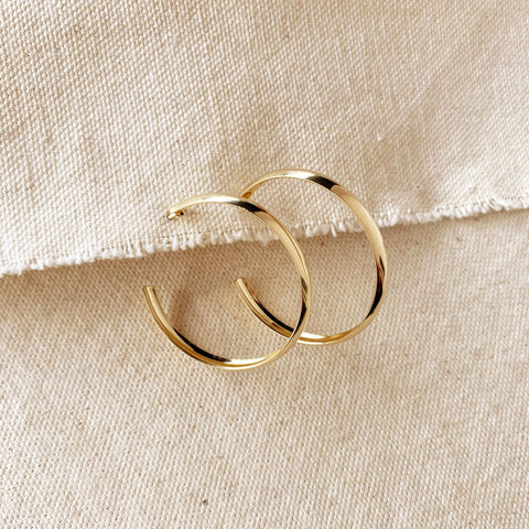 GoldFi - 18k Gold Filled 40mm Hollow C-Hoop Earrings - Lulu Bella Boutique