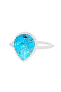 Zoey Simmons - Turquoise Teardrop Ring - SF