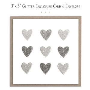 Susan Case Designs - Nine Hearts Glitter Mini Card