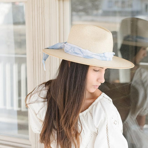 Dusty Blue Watercolor Fabric Hat Band