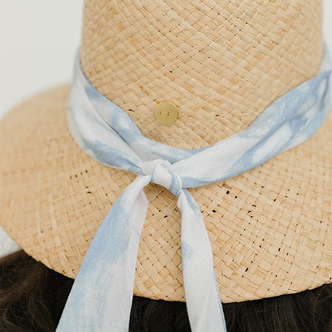 Dusty Blue Watercolor Fabric Hat Band - Lulu Bella Boutique