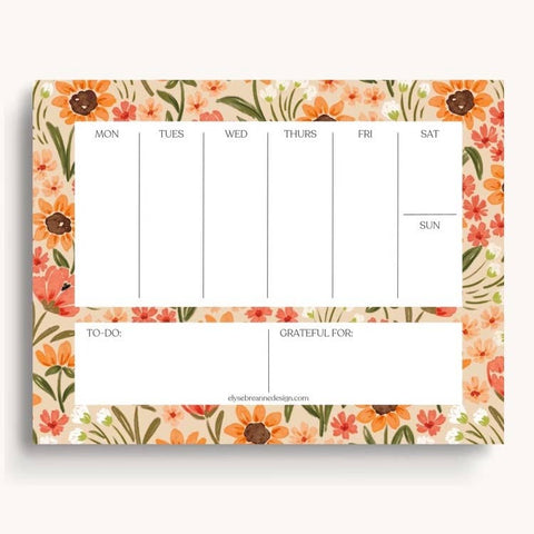 Sunny Poppies Weekly Planner Notepad, 8.5x11 in.