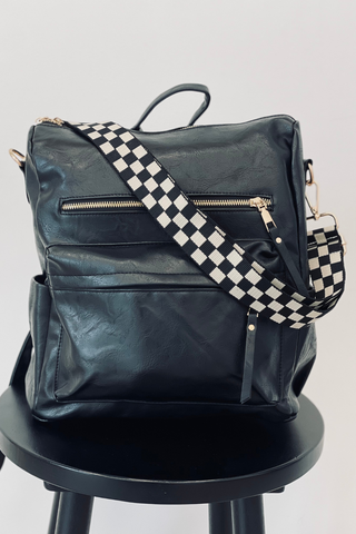 Limited Edition Brielle Convertible Backpack + Strap Bundle: Back in Black - Lulu Bella Boutique
