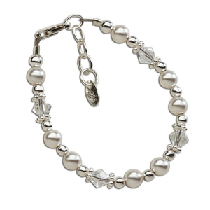 Cherished Moments - Hope - Sterling Silver Pearl / Crystal Baby & Kids Bracelet