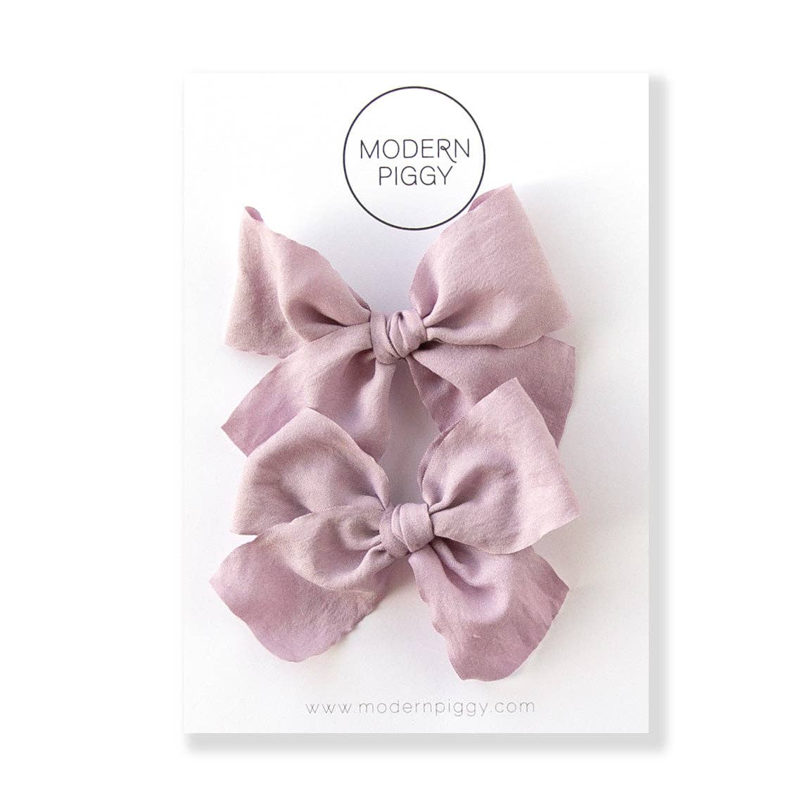 Smokey Lavender | Pigtail Set - Ribbon Bow