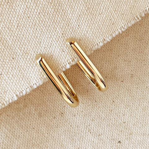 GoldFi - 18k Gold Filled J Hoop Earrings - Lulu Bella Boutique