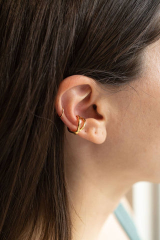 The Land of Salt - Cross Ear Cuff in Gold - No piercing required - Lulu Bella Boutique