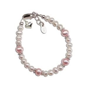 Girls Sterling Silver Pink Pearl Baby Bracelet Kids Jewelry