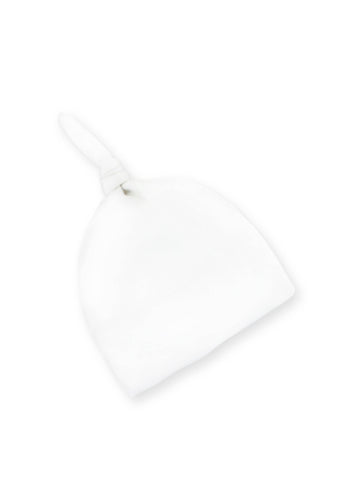 Organic Baby Classic Knotted Hat - White: NB