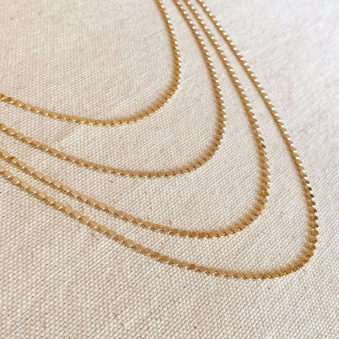 GoldFi - 18k Gold Filled 2mm Flat Ball Chain Necklace - Lulu Bella Boutique