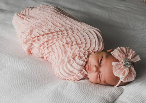 Rockin Royalty - Ruffled Swaddle and Headband Set - Lulu Bella Boutique