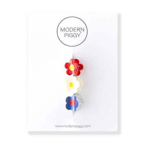 Modern Piggy - America | Mini Flower Claw Clips - Lulu Bella Boutique