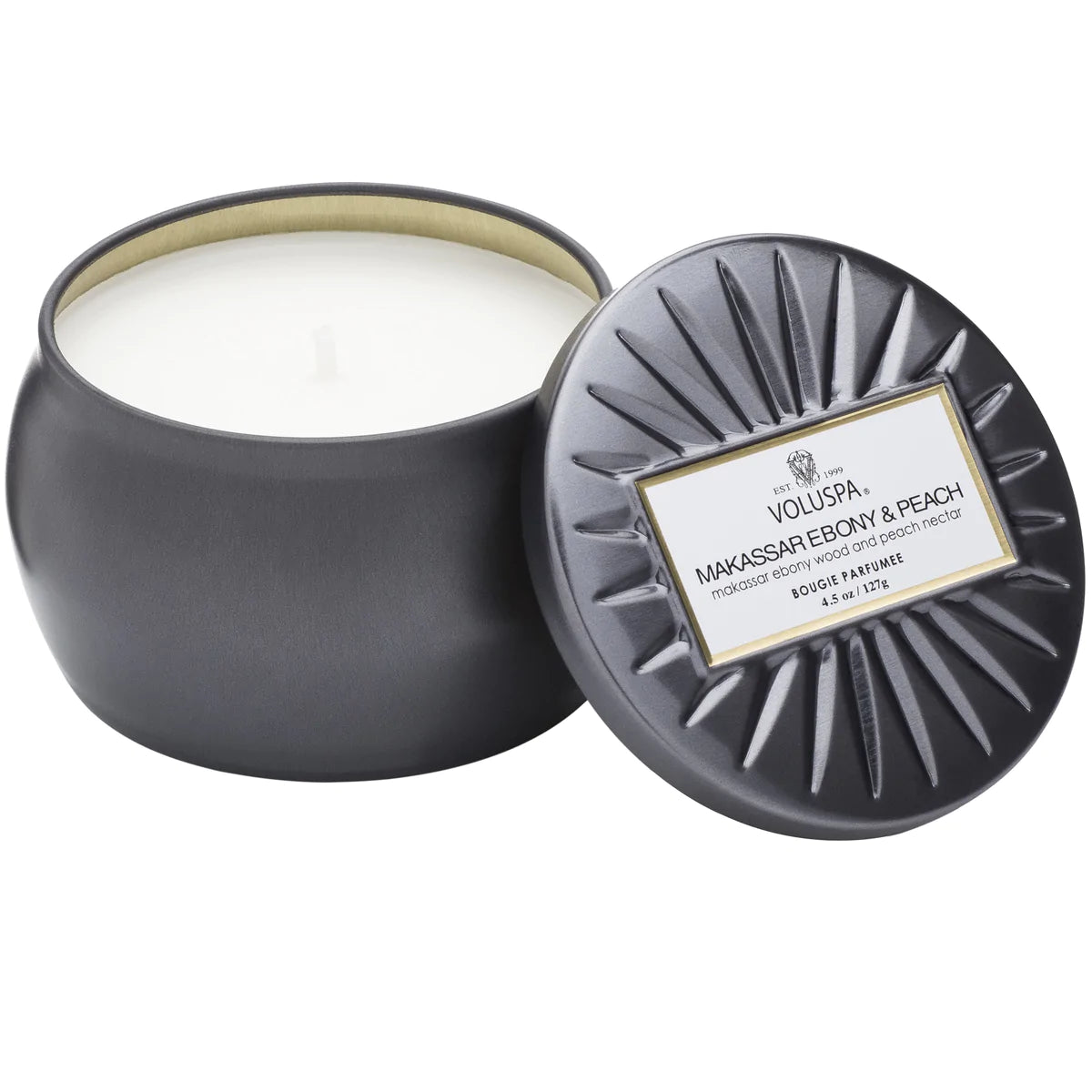 Makassar Ebony & Peach Mini Tin Candle