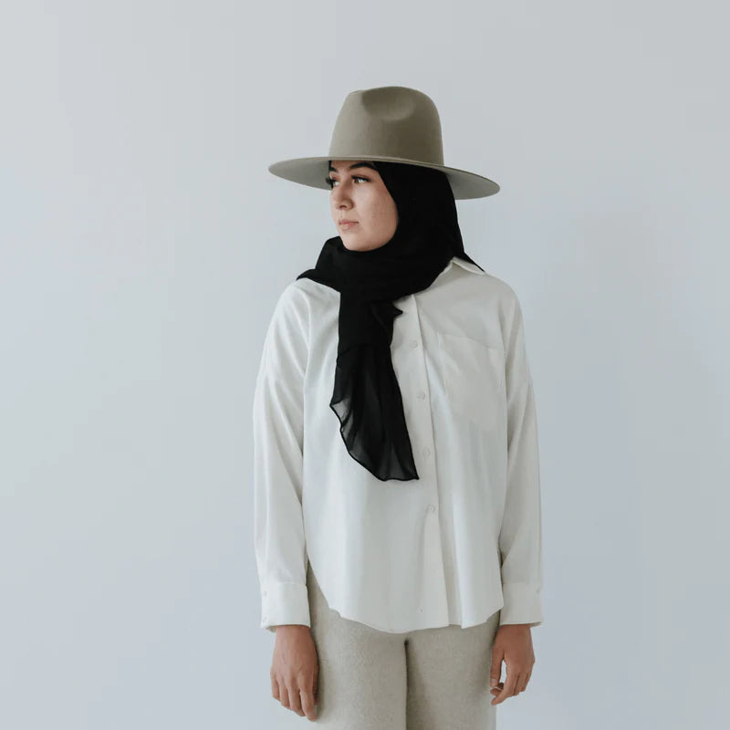 Gigi Pip Emma Wide Brim Fedora in Sage display picture 3