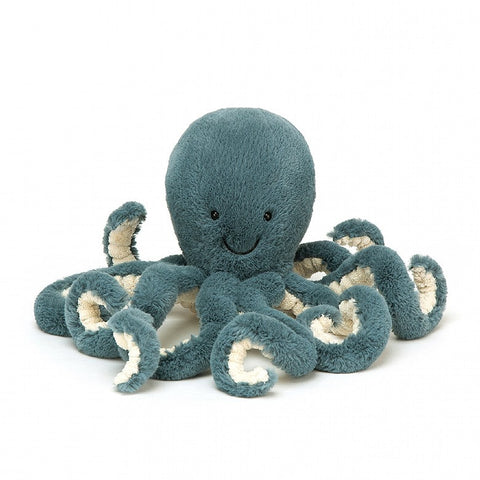 Storm Octopus is a bubbly sort, and you would be too, with eight amazing tentacles! Squishy and cheery in terrific teal, this softy is scrummy to curl up with. Shake hands and feel the scruffled cream fur beneath, then let go and pyoinggg - there's a spring in the step!