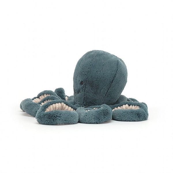 Storm Octopus is a bubbly sort, and you would be too, with eight amazing tentacles! Squishy and cheery in terrific teal, this softy is scrummy to curl up with. Shake hands and feel the scruffled cream fur beneath, then let go and pyoinggg - there's a spring in the step!