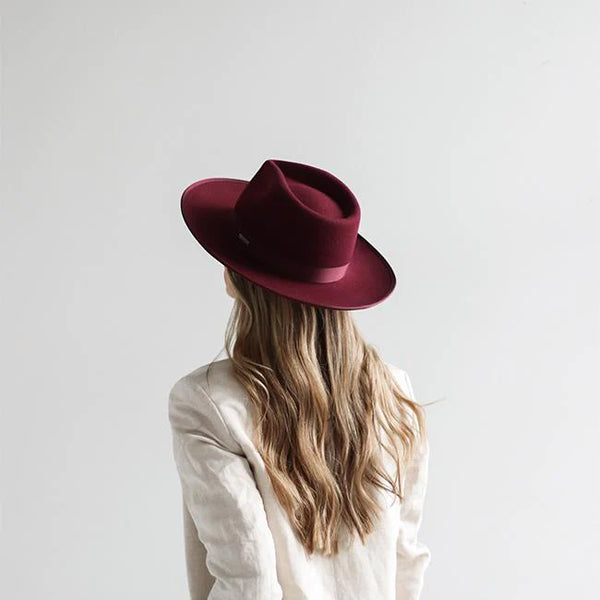 Gigi Pip Monroe Ranch Felt Hat in Wine - Lulu Bella Boutique